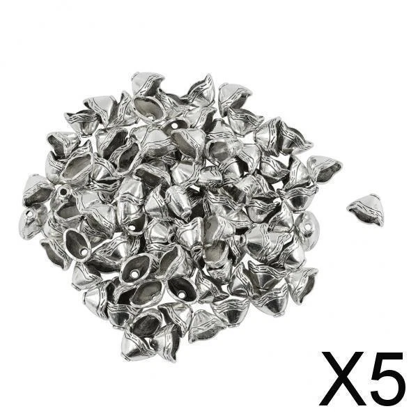 60 Capuchons De Perles Bali - Cuivre Massif Plaqué Argent - 10x4 Mm - Lot 756