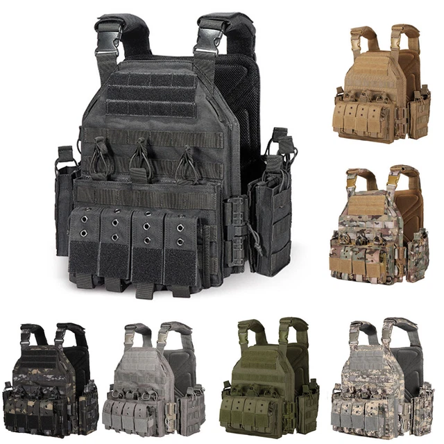 MOLLE TACTICAL VEST Chest Rig Gun Holder Combat Army Assault Plate Duty