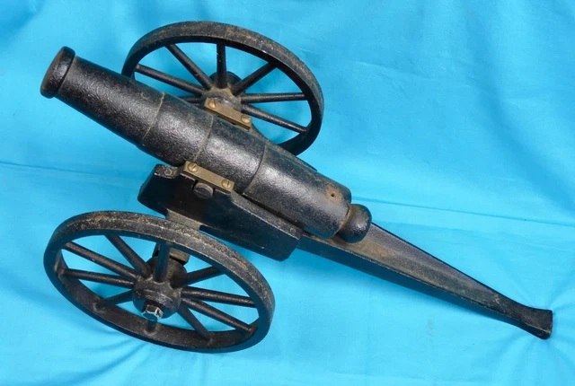Antique Vintage Old Cast Iron Large & Heavy Cannon Model Military Decor