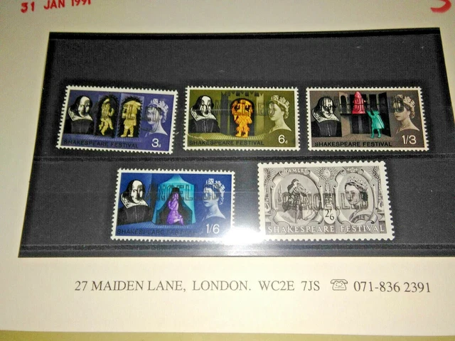 Brain Reeve 1964 SHAKESPEARE CANCELLED overprint ex Brian Reeve auction **6d torn ...