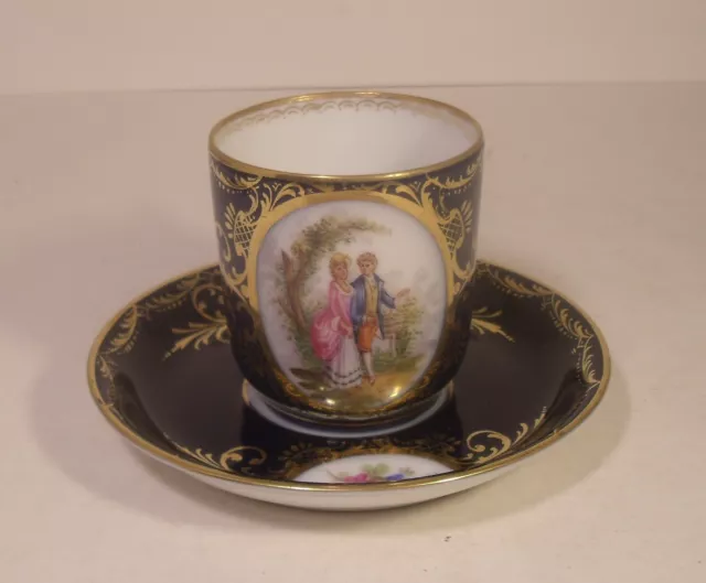 Richard Klemm Dresden Cobalt Blue Cabinet Cup And Saucer