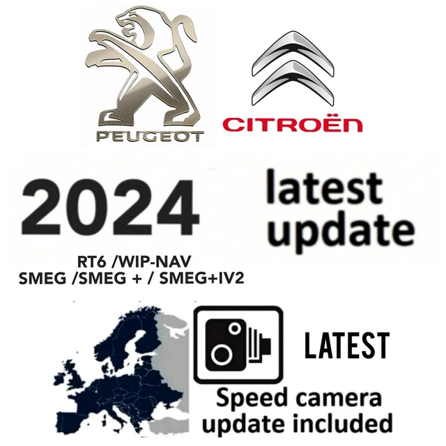 2024 GPS SAT Nav Map Update Peugeot/Citroen FULL EUROPE SMEG+RT6 eMyWay