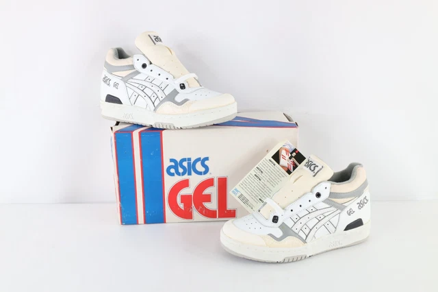 Vintage 90s Asics Mens 9.5 Gel Rage Lo Leather Sneakers Shoes White AS IS Taiwan Slate Grey Sp5der Hoodie main image 4