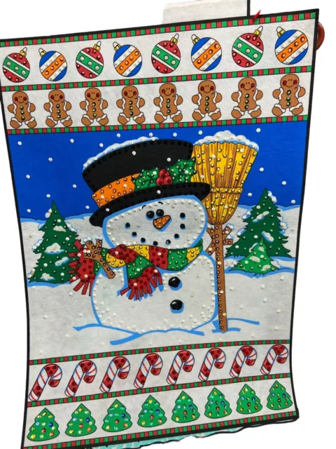 Winter Wonderland Snowman Indoor Flag Candy Canes, Gingerbread Cookies