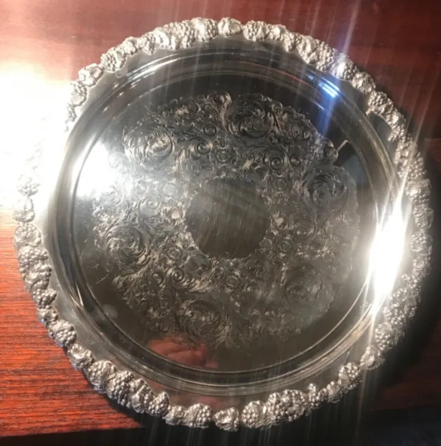 Ranleigh Sheffield Reproduction - heavy silver plated round serving tray
