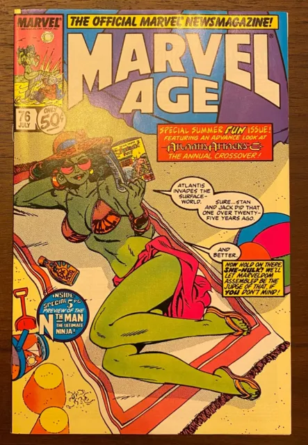 MARVEL AGE 76 VF 1989 John Byrne SHE-HULK Bikini Cover!!! MCU Marvel Comics