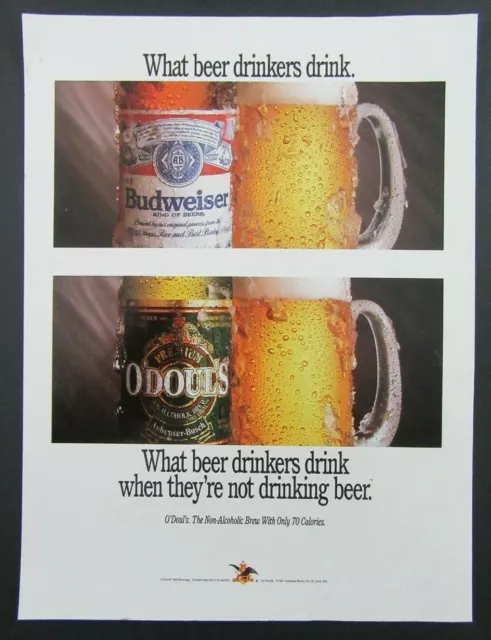 1991 O'DOUL'S Non-Alcoholic Beer Anheuser Busch Brewing Co. Magazine Ad