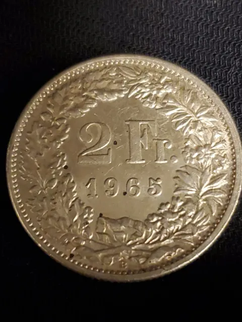1965 B - Switzerland -   2  Francs Silver Coin