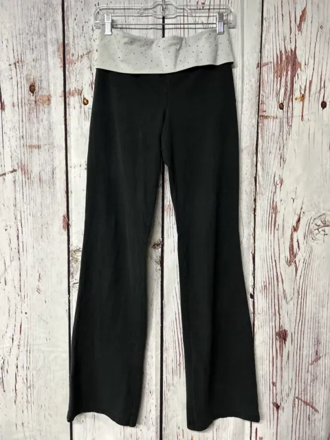 VICTORIAS SECRET PINK Foldover Waist Bling Logo Yoga Pants - Black / Size  Medium $28.00 - PicClick