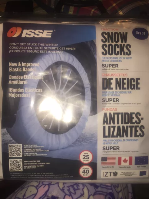 1 Pair ISSE Tire Snow & Ice Socks Chains Alternative Model Size 74  C 5074us New