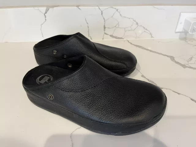 FITFLOP Slip On Clogs Mules Comfort  Size 9 Black Womens Shoes, Style #111-001