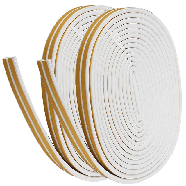 2 Pack of 10 Meters Self-adhesive Seal Doors and Windows Draught Excluder Seal