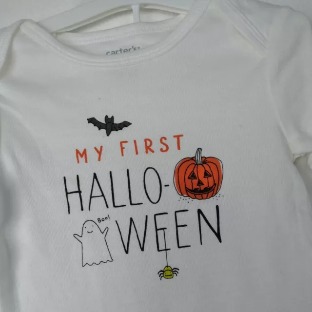 Carters Baby First Halloween Outfit 12M White Top Blue Jogger  Pants Flaw 2