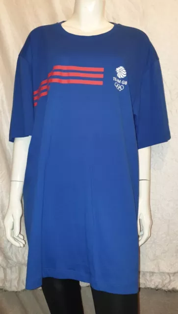 Team GB London Olympics Adidas blau kurzärmeliges T-Shirt Sport Top Gr. 2XL