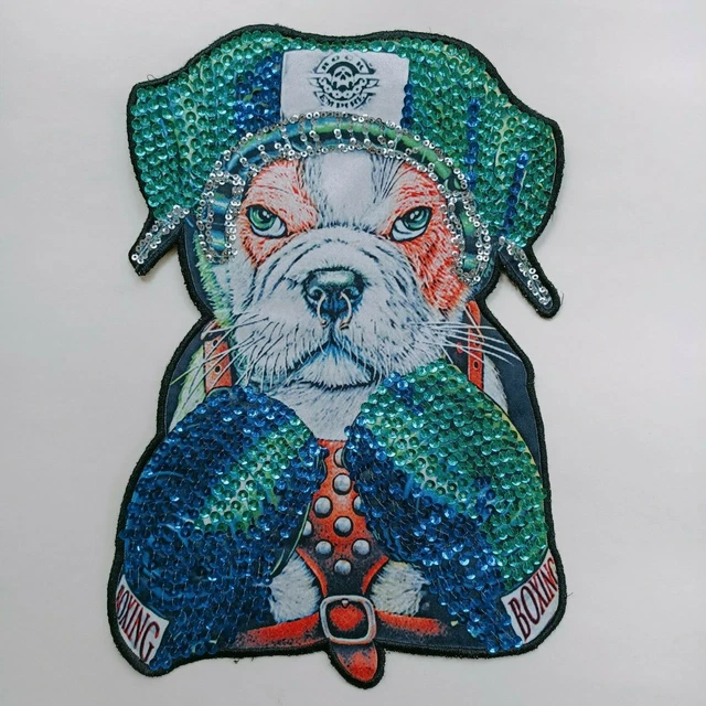 Aplique bóxer parche perro luchador coser en transferencias diseño de insignia hágalo usted mismo grande