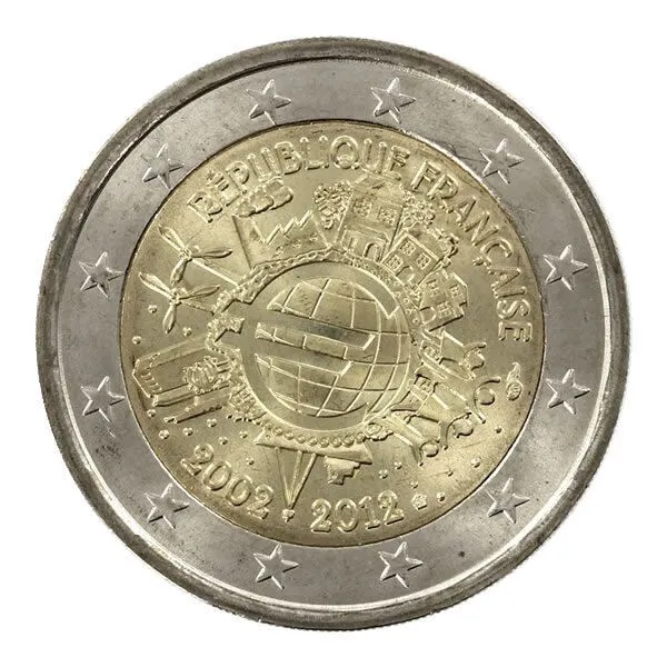France 2 Euros Commémo. FRANCE 2012 - 10 ans de l'Euro