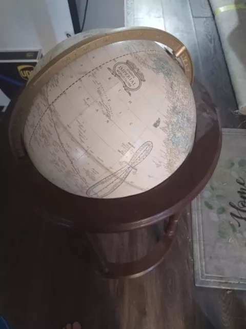 🔥Vintage 12" Cram's Imperial World Globe On 36” Wooden Free Stand Rotating🔥