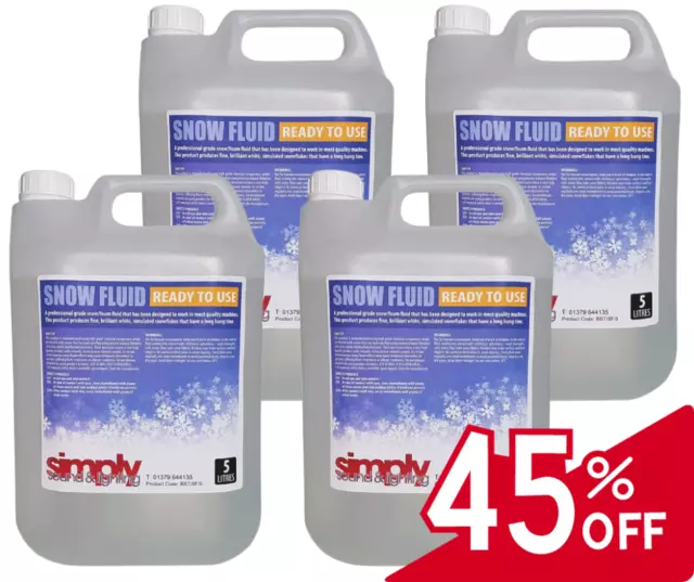 4 x Simply Sound High Quality Snow Fluid 5 Litres