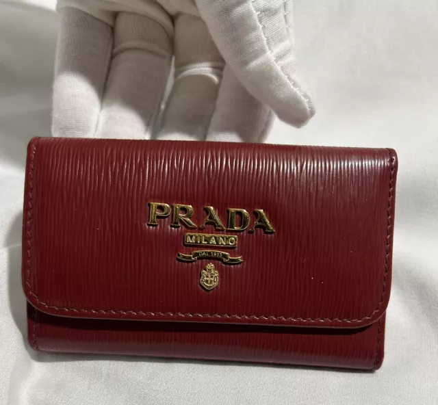 Prada Saffiano Leather Key Case (Red)