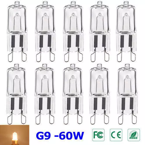 10PCS G9 Halogen Bulbs 60W  ECO Clear Capsule 220V Replace LED bulbs Warm White