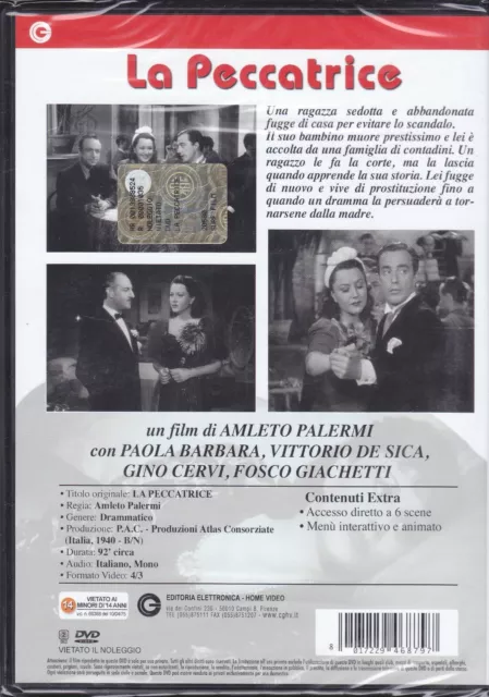 Dvd LA PECCATRICE con Vittorio De Sica Gino Cervi  nuovo 1940 2