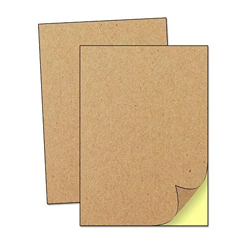 50 feuilles A4 Étiquette Autocollantes Papier Kraft - 297 x 210 mm