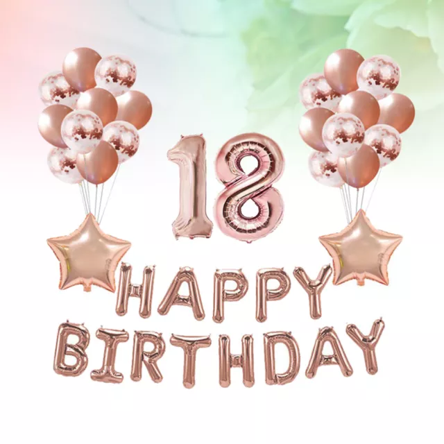 37 pièces 18 ans joyeux anniversaire ballons ballons décoratifs en or Rose