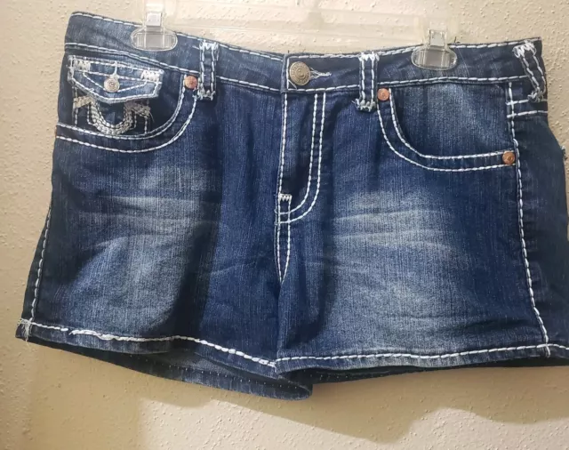 True Religion Shorts Women 32 Blue Joey USA