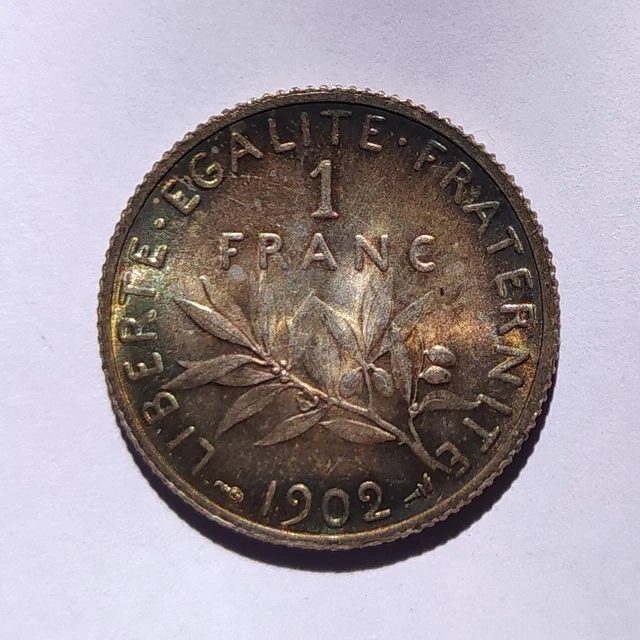 1 Franc type semeuse 1902 non circulé (uncirculated) belle patine