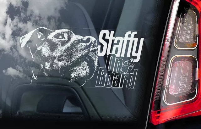 STAFFY Car Sticker, Staffie Staffordshire Bull Terrier Dog Window Decal Gift V05