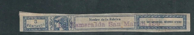 ARGENTINA circa(?) REVENUE 5c ESMERALDA SAN MARTIN VF USED