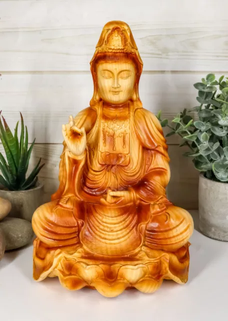 Ebros The Water and Moon Goddess Abhaya Mudra Kuan Yin Bodhisattva Statue 9" H