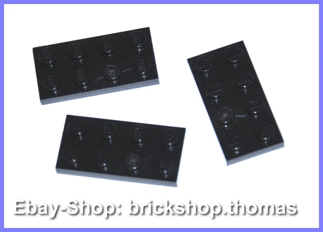 LEGO 3 X plaque (2 x 4) - 3020 noir - plaque noire - NEUF / NEUF 