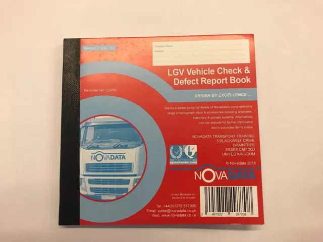 50 duplicate pages (100 tot.) Nil Defect LGV HGV Lorry Truck Drivers Check Book