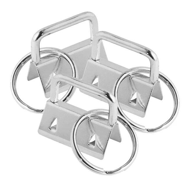 50 Pcs Keychain Making Kit Hardware Luggage Tail Clip Black Rings