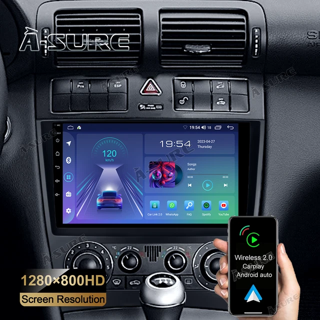 9'' Car Stereo Radio for Mercedes Benz C-Class W203 Apple CarPlay Android 12 GPS