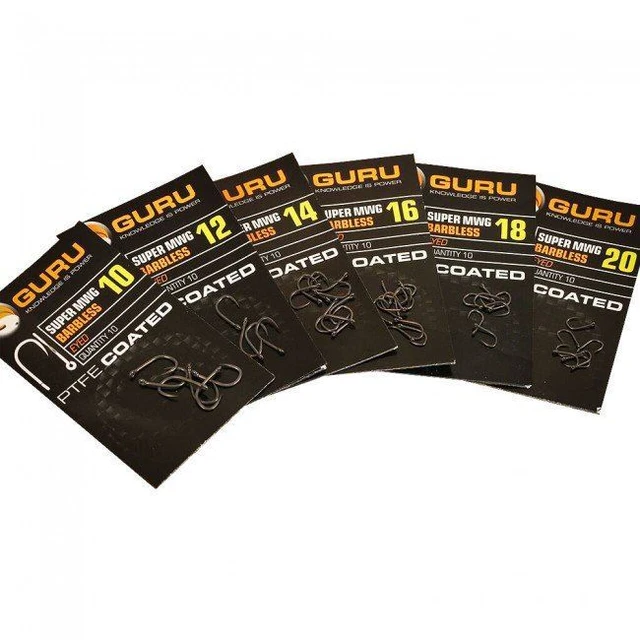 Guru Super MWG Barbless Eyed Fishing Hooks All Sizes Coarse Carp match Fishing