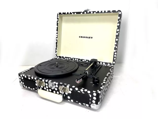 Crosley Cruiser Retro Suitcase Turntable Record Player 3 Speed Black Dot