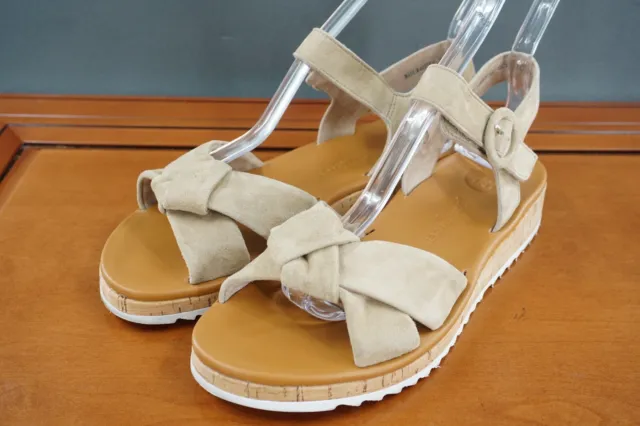 Paul Green Roman Womens Size 9 Shoes Brown Suede Leather Hook & Loop Flat Sandal