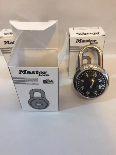Master Lock 1 Standard Dial Combination PadLock Black locker toolbox NIP