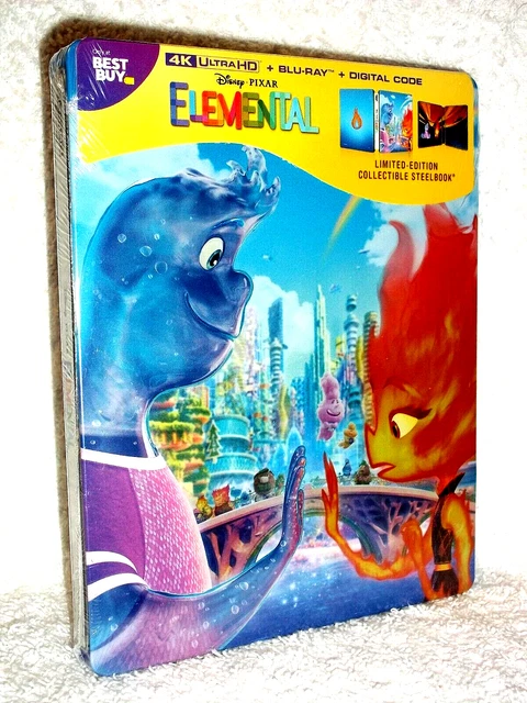 ELEMENTAL [STEELBOOK] (4K Ultra HD Blu-ray, 2023) animated DISNEY PIXAR