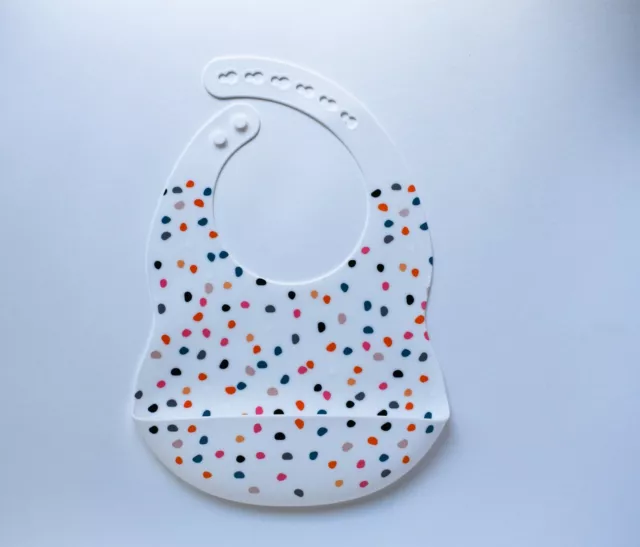 NEW Silicone Baby Bib Soft Waterproof BPA-Free Adjustable Roll Up Pocket Food