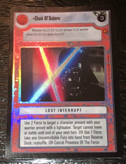 Original Star Wars JCC Clash of Sabers CCG Torneo Promoción Lámina Como Nuevo