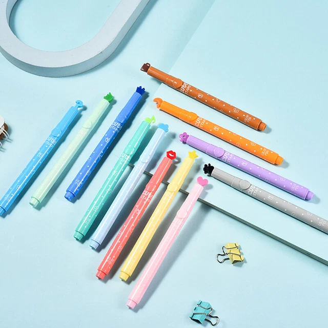 6Pcs/Lot Cute Highlighters Stamp Marker Pen children Stationery Supplies Gift ql