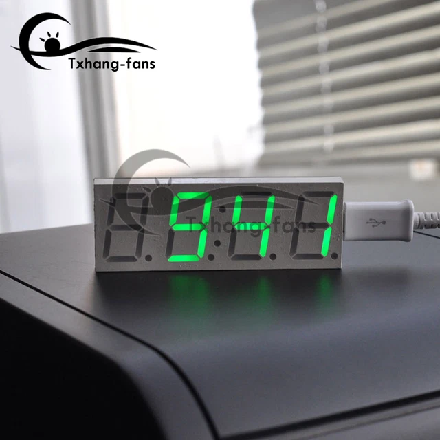 Electronic DIY 0.8inch LED Digital Clock Car Clock 5V Mciro USB A2TF