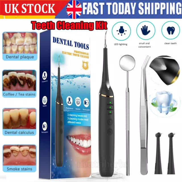 Electric Sonic Dental Scaler Tartar Plaque Calculus Remover Teeth Stains Cleaner