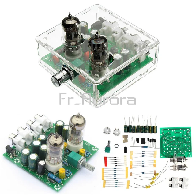 6J2 VALVE PREAMP Tube PreAmplifier Board DIY KIT AC 12V Headphone+Case