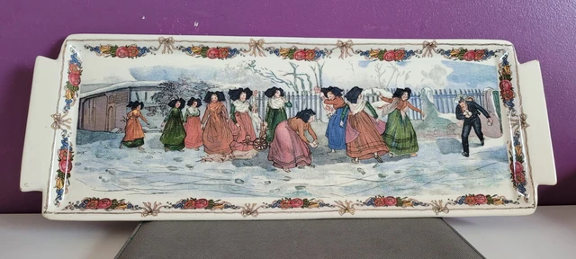 Plat à Cake en Faïence de Sarreguemines Obernai
