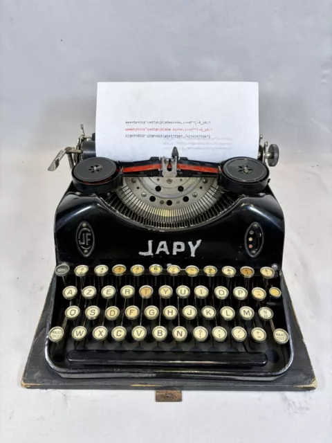 Máquina De Escribir Colección Japy V Jf Revissée Limpiado + Cinta Nuevo De 1931