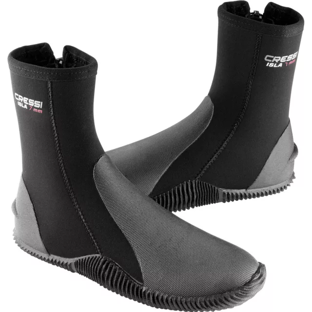 Open Box Cressi 7mm ISLA With Soles Boots, Black/Black, Size: 8